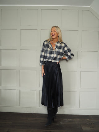 Violetta Pleated Skirt by Part Two - Dark Navy
