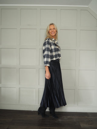 Violetta Pleated Skirt by Part Two - Dark Navy