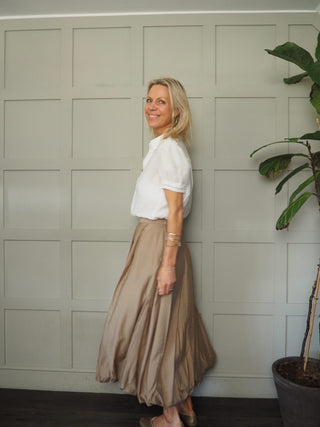 Sandy Bubble Hem Skirt - Camel