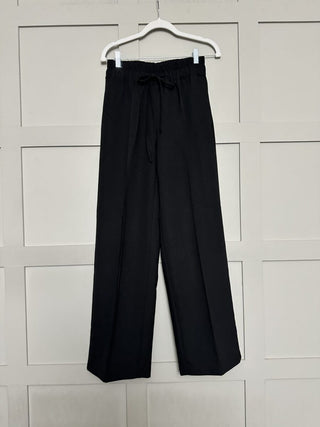 Eureka Jogger Style Trousers with Stitched Crease &amp; Elasticated Waist, by Soaked - Black