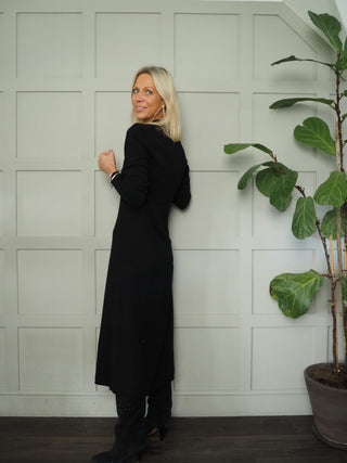 Cheyene Cashmere Blend Full Length Sleeves, Zip Dress by Part Two - Black
