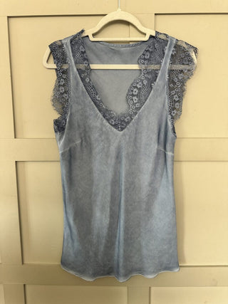 Neava Lace Trimmed Satin Feel Vest - 9 Colours