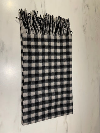 Kita Checked Wool Scarf by Part Two - Black, Coral