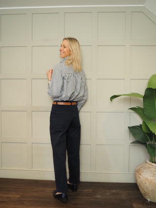 Kelling Carrot Leg Stretch Jeans  - Chocolate, Khaki Green, Navy, Oatmeal, Pink, White