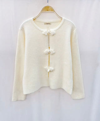 Christie Cardigan - Chocolate, Cream, Navy Blue