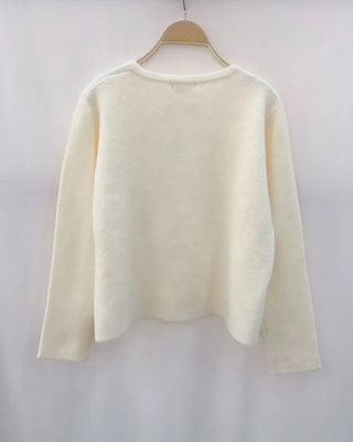 Christie Cardigan - Chocolate, Cream, Navy Blue