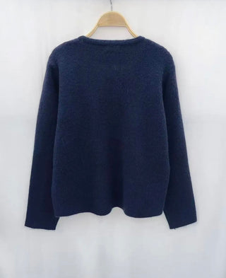 Christie Cardigan - Chocolate, Cream, Navy Blue