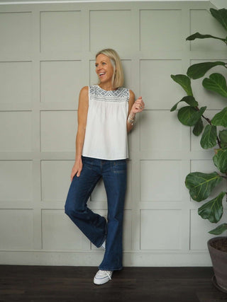 Simba Sleeveless Blouse - Off White