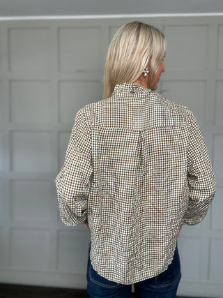 Harrogate Checked Blouse with Ruffle Collar - 5 Colourways
