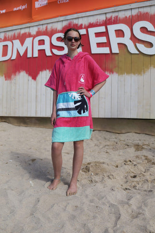 Men’s Beach Poncho by Bluebow - Navy Blue/Turquoise