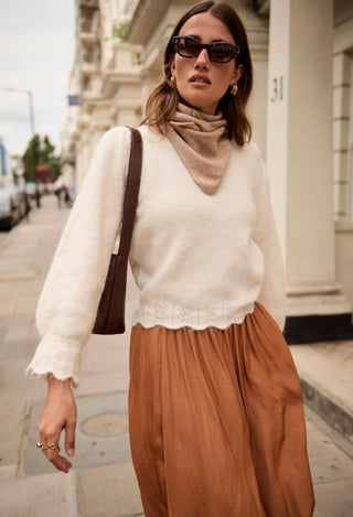 Boynton Jumper with Pointelle Detail - Oatmeal