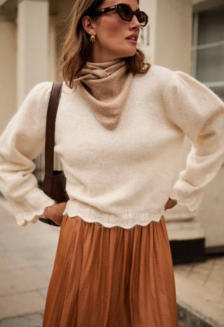 Boynton Jumper with Pointelle Detail - Oatmeal