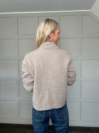 Daylar Cotton Jacket with Subtle Vertical Stitch, Side Pockets &amp; No Fastening - 7 Colours