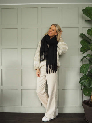 Gella Scarf by Rino &amp; Pelle - Black, Orange, Night and Stone