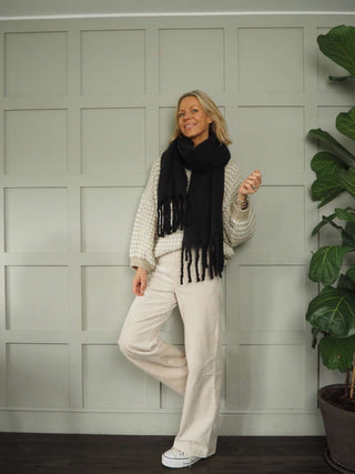 Gella Scarf by Rino &amp; Pelle - Black, Orange, Night and Stone