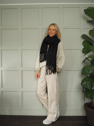 Gella Scarf by Rino &amp; Pelle - Black, Orange, Night and Stone