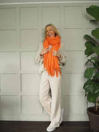 Gella Scarf by Rino &amp; Pelle - Black, Orange, Night and Stone