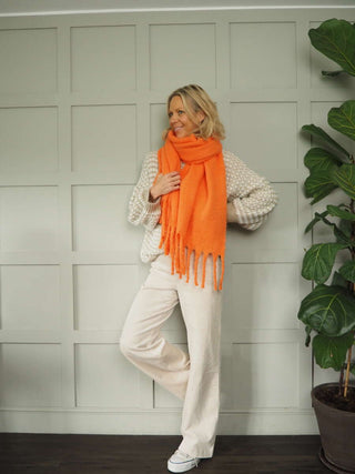 Gella Scarf by Rino &amp; Pelle - Black, Orange, Night and Stone