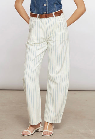 Nina Faded Stripe Jeans by Seventy Mochi - Off White/Blue