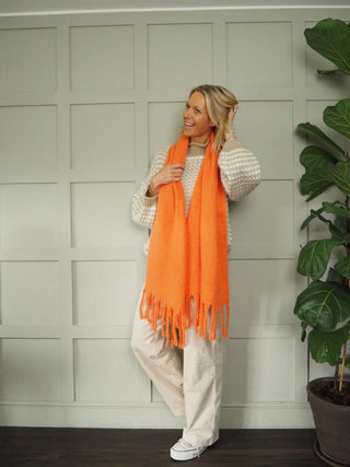 Gella Scarf by Rino &amp; Pelle - Black, Orange, Night and Stone