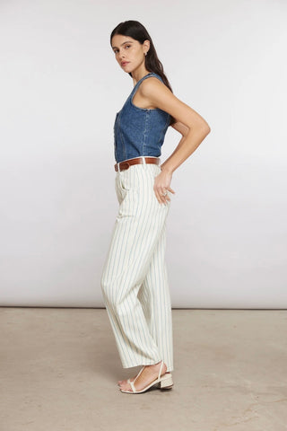 Nina Faded Stripe Jeans by Seventy Mochi - Off White/Blue