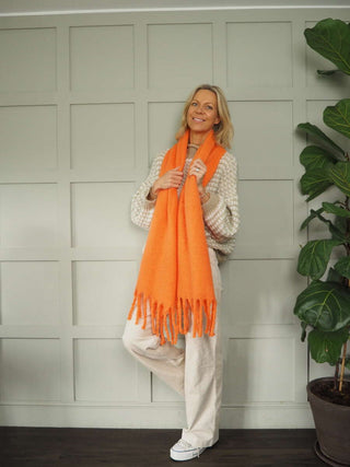 Gella Scarf by Rino &amp; Pelle - Black, Orange, Night and Stone