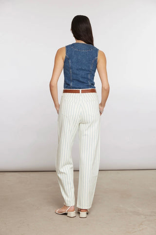 Nina Faded Stripe Jeans by Seventy Mochi - Off White/Blue