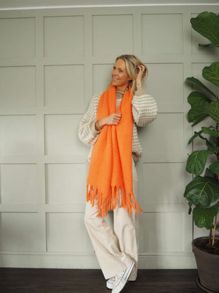 Gella Scarf by Rino &amp; Pelle - Black, Orange, Night and Stone