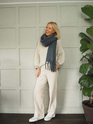 Gella Scarf by Rino &amp; Pelle - Black, Orange, Night and Stone