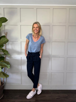 Willow V Neck T-Shirt with Contrasting Trim - 5 Colours