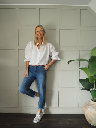 Elliot Carrot Leg Jeans  - Denim Blue