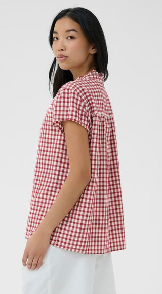 Bjanka Checked Blouse by Part Two - Burgundy/White