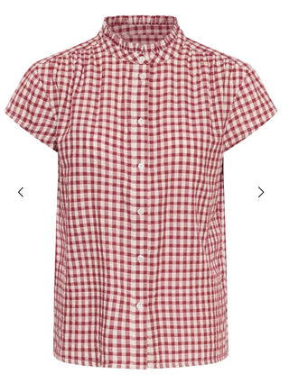 Bjanka Checked Blouse by Part Two - Burgundy/White