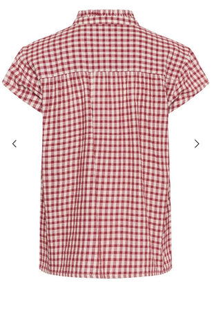Bjanka Checked Blouse by Part Two - Burgundy/White