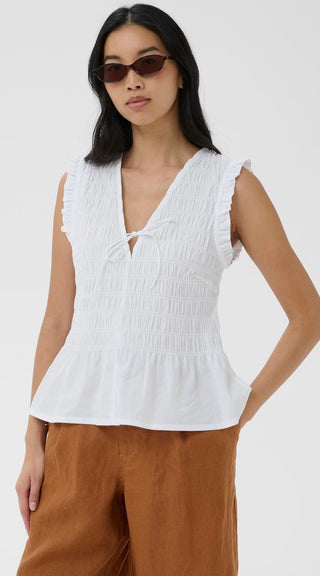 Borgny Shirred Blouse by Part Two - White