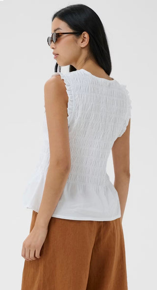 Borgny Shirred Blouse by Part Two - White