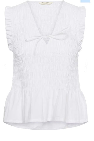Borgny Shirred Blouse by Part Two - White