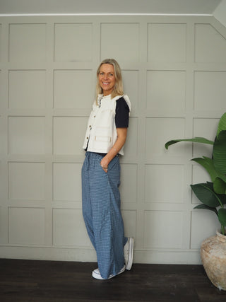 Percy Gingham Trousers - Navy, Red, Sage Green, Sky Blue