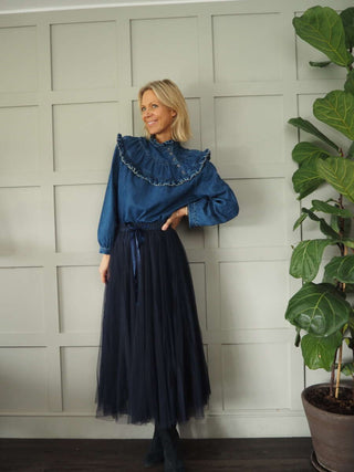 Taz Tulle Skirt with Elasticated Waist and Satin Ribbon - 7 Colours