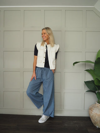 Percy Gingham Trousers - Navy, Red, Sage Green, Sky Blue