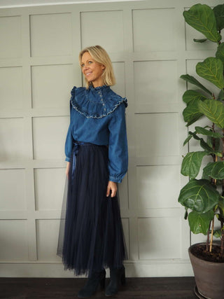 Taz Tulle Skirt with Elasticated Waist and Satin Ribbon - 7 Colours