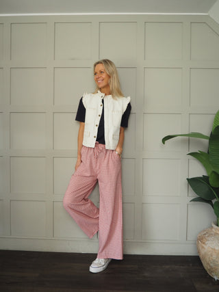 Percy Gingham Trousers - Navy, Red, Sage Green, Sky Blue