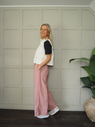 Percy Gingham Trousers - Navy, Red, Sage Green, Sky Blue