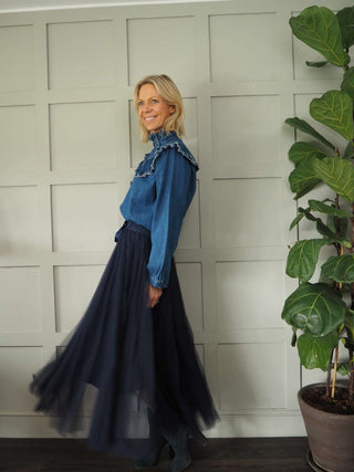 Taz Tulle Skirt with Elasticated Waist and Satin Ribbon - 7 Colours