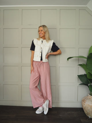 Percy Gingham Trousers - Navy, Red, Sage Green, Sky Blue