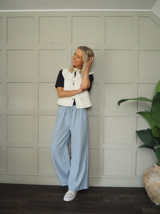 Percy Gingham Trousers - Navy, Red, Sage Green, Sky Blue