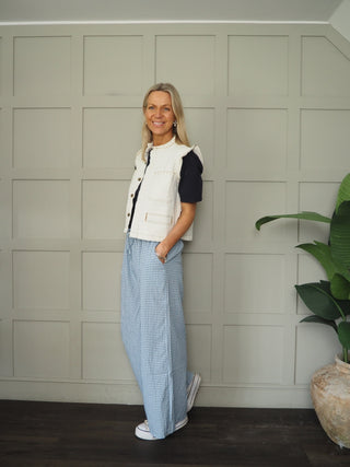 Percy Gingham Trousers - Navy, Red, Sage Green, Sky Blue