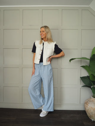 Percy Gingham Trousers - Navy, Red, Sage Green, Sky Blue