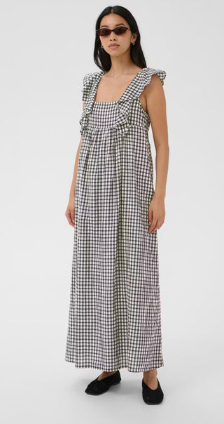 Birthine Gingham Dress by Part Two - Navy/White