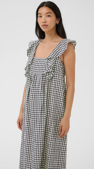 Birthine Gingham Dress by Part Two - Navy/White